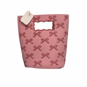 Bath & Body Works Pink Bow Ribbon Reusable Gift Bag/ Cosmetic Tote